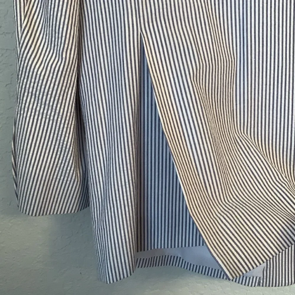 Jos.A Bank Cotton Blue White Striped Men's Blazer Pockets Two Button Size 48R